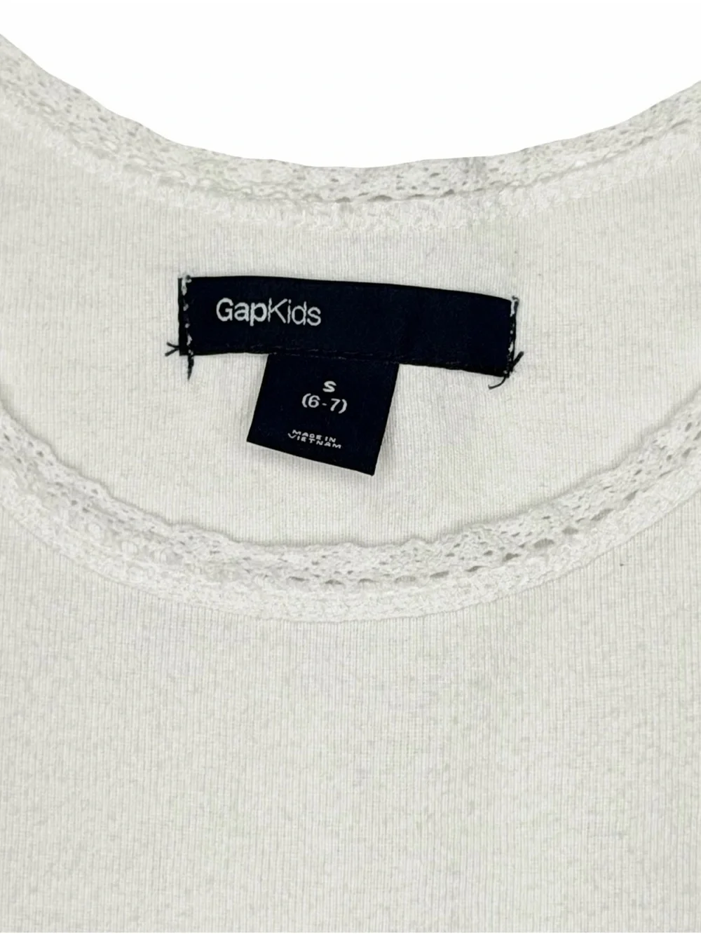 Gap White Lace-Trim Tank Top